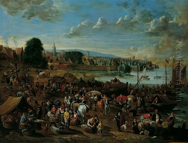 Hafenszene Vor Dem Hintergrund Einer Stadt - view 1