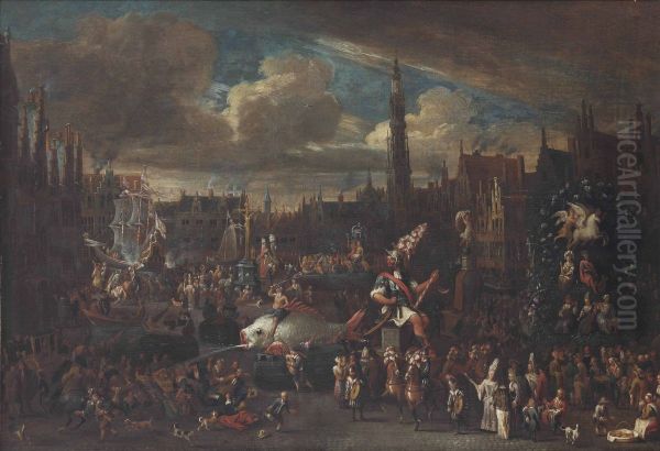 The Ommegang In Antwerp At The Meir - view 1