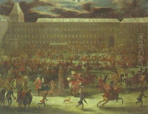 A Sledge Carousel In The Courtyard Of The Hofburg, Vienna, In The Reign Of Leopold I
