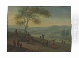 An Extensive Landscape With Travelers
