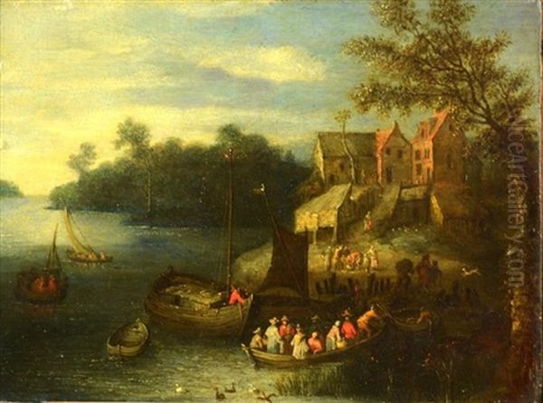 River Landscape With Landing - view 1
