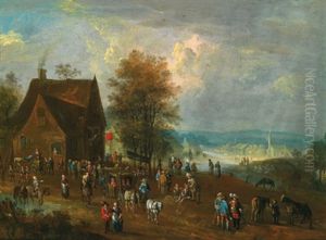 Landschaft Mit Figurenstaffage by Joseph van Bredael