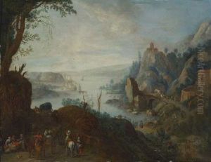 Reisende In Weiter Flusslandschaft