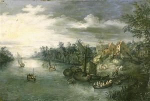 Paysage Fluvial Anime De Nombreux Personnages