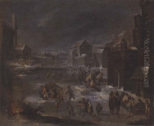 A Village With Peasants Playing Skittles And Drinking - view 1