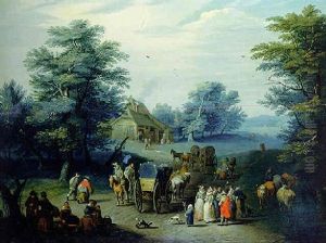 Le Depart Pour Le Marche by Joseph van Bredael