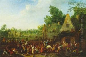 Scene De Pillage Pres D'un Village