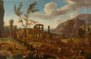 Large Market Scene by Peeter van Bredael