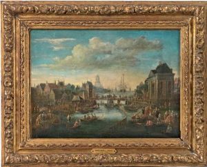Vue D'un Port Hollandais; Vue De L'ile De La Cite Et De Notre-dame De Paris (2 Works)