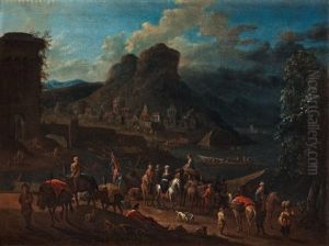 Resande Sallskap Vid Kust by Peeter van Bredael