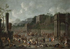 Scene De Marche Dans Des Ruines