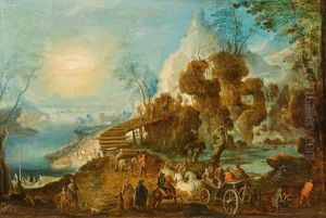 Flusslandschaft Im Mondschein by Peeter van Bredael