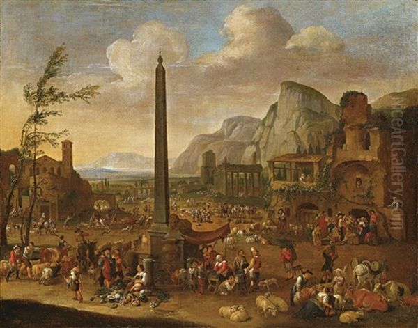 Bauernmarkt Unter Einem Obelisk - view 1