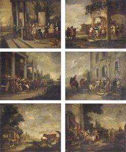 The Story Of The Prodigal Son (set Of 6) by Peeter van Bredael