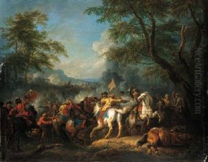 A Cavalry Skirmish Between Christians And Turks by Peeter van Bredael