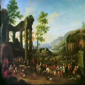 Ein Markt Vor Romischen Ruinen