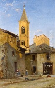 Ansicht In Sulmona In Italien by Niels (Anders) Bredal