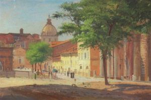 Parti Fra En Piazza Nedenfor Monte Palatino by Niels (Anders) Bredal