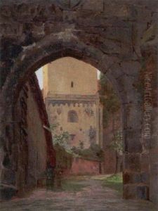 Udsigt Gennem En Port Til Kirke, Antagelig Italien by Niels (Anders) Bredal