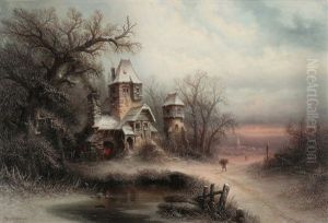 Schmiede Im Winter by Albert Bredow