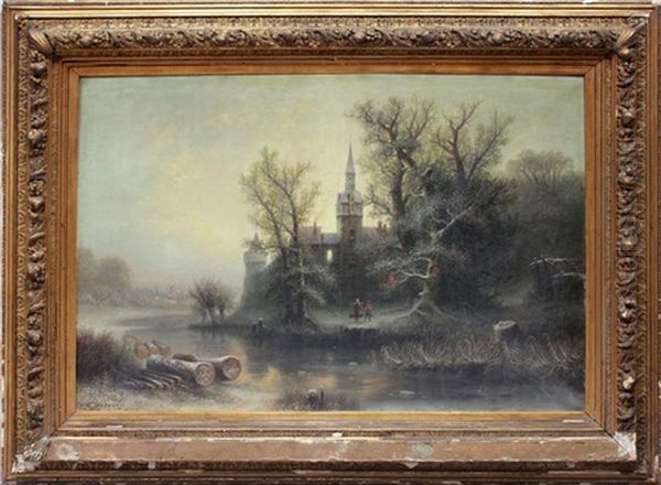 Grosformatige Winterlandschaft Schlos Reval St - view 1