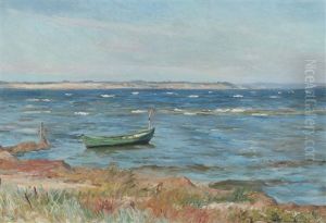 Beach Scene With Boat by Johan Ulrik Bredsdorff
