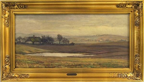 Winter Landscape With Houses And Hills - view 1