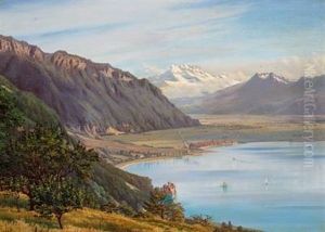 Udsigt Fra Glion I Schweitz Med Den(t)s Du Midi I Baggrunden by Johan Ulrik Bredsdorff