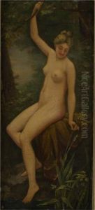 Sitzender Akt Im Wald by Ferdinand Max Bredt