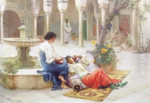 In The Courtyard Of The Harem by Ferdinand Max Bredt
