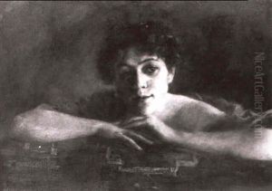 Traumerische Junge Frau by Ferdinand Max Bredt