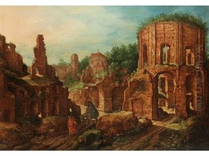 Romisches Ruinencapriccio Mit Darstellung Der Flucht Nach Agypten