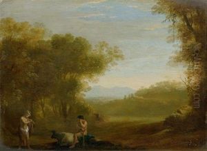 Arkadische Landschaft Mit Figuren