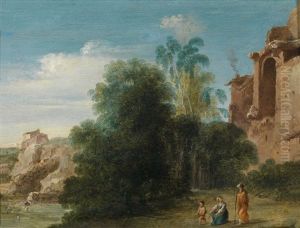 Hagar Und Ismael In Einer Waldlandschaft by Bartholomeus Breenbergh