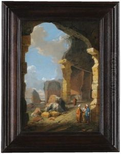 Roman Ruins With Turbaned Figures by Bartholomeus Breenbergh