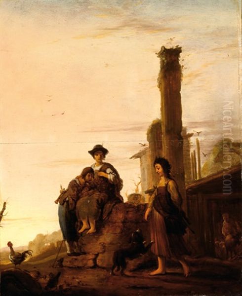 Figures In A Landscape With Classicistic Ruins - view 1