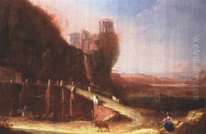 Italianische Landschaft Mit Burg Und Brucke by Bartholomeus Breenbergh