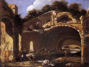 Accampamento Di Zingari Tra Le Rovine Della Villa Di Mecenate by Bartholomeus Breenbergh