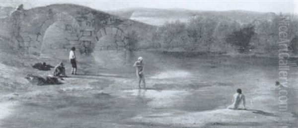 Badende In Einer Sudlichen Landschaft - view 1