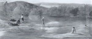 Badende In Einer Sudlichen Landschaft by Bartholomeus Breenbergh