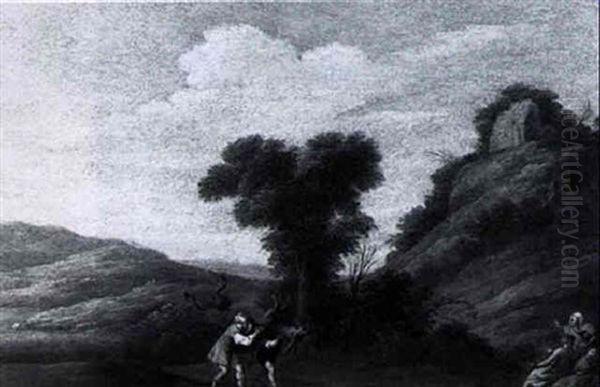 Illustrations From A Fable: A Man Carrying An Ass - view 1
