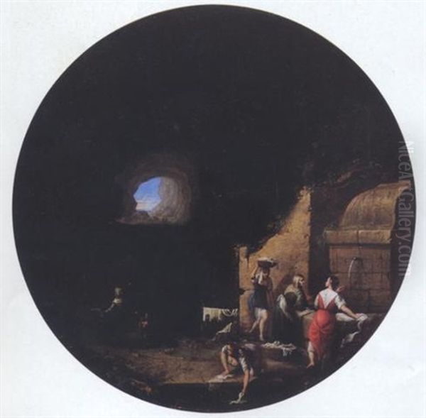 Waschende Frauen In Einer Grotte - view 1