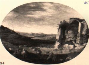 Sudliche Landschaft Mit Hirten by Bartholomeus Breenbergh
