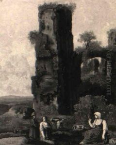 Hirten Vor Romischen Ruinen In Der Campagna by Bartholomeus Breenbergh