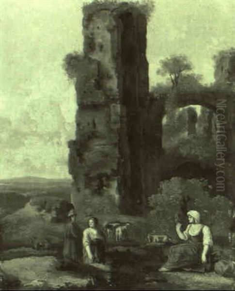 Hirten Vor R"mischen Ruinen In Der Campagna - view 1