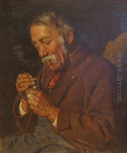 Man With Pipe (+ Woman With Bonnet; 2 Works) by Gustav Bregenzer