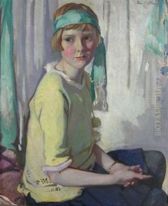 Seated Portrait Of Violet Anderson As A Girl by David Alison