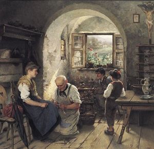 Blick In Eine Schusterwerkstatt by Karl Breitbach