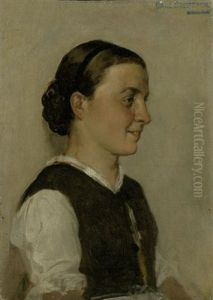 Bildnis Einer Jungen Frau In Bauerlicher Tracht by Karl Breitbach