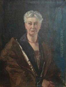 Half Length Portrait Of A Lady Wearing A Brown Cape by David Alison